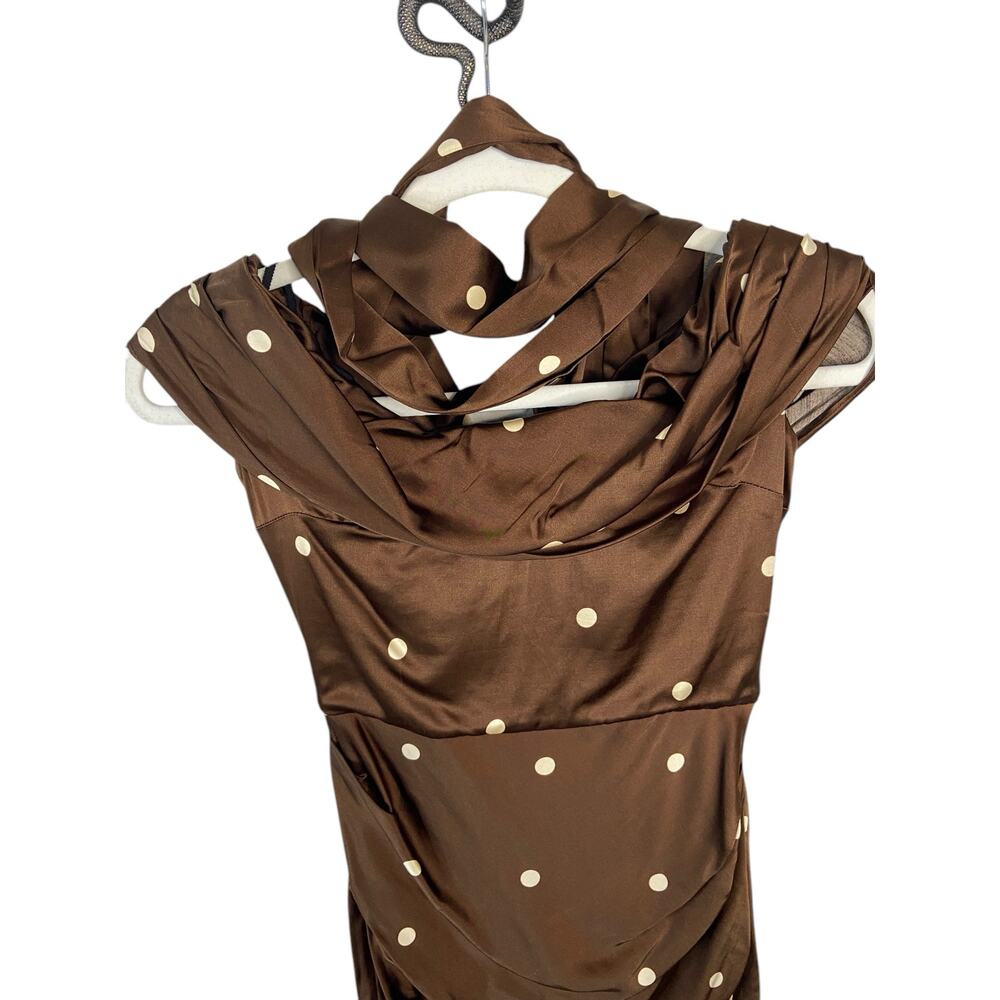 LPA Luisa Midi Dress Satin Polka Dot Retro Glam Formal Party Hoco Statement XXS - Picture 6 of 10